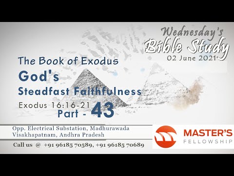 The Book of Exodus _ Exodus 16:16-21_ Wednesday Bible Study _ Part 43