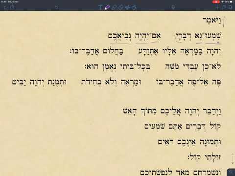 Numbers 12:6-8 in Hebrew