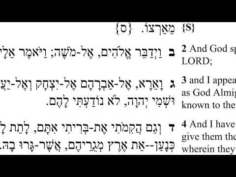 Exodus 6:2-4 (Va’era) in Hebrew