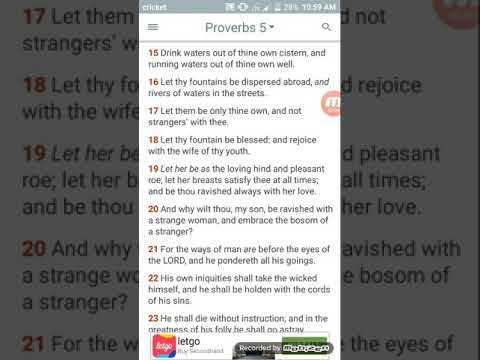 Scripture of the Day: Proverbs 5:15-16