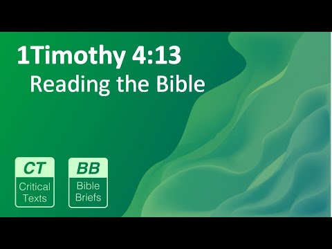 Reading Scripture (BB105 - 1Timothy 4:13)