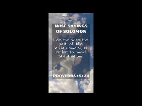 Proverbs 15:24 | NRSV Bible | Wise Sayings of Solomon