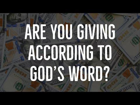 Are You Giving According to God's Word? (Exodus 34:23-26)