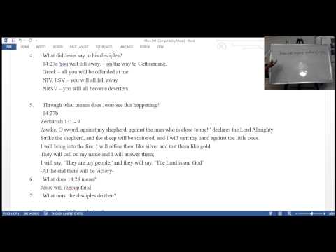 Boksoon Kim Bible Study Mark 14:27-31  Peter's Denial