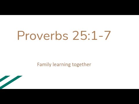 Proverbs 25:1-5