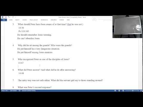 Boksoon Kim Bible Study  Mark 14:54, 66-72  Peter disowns Jesus
