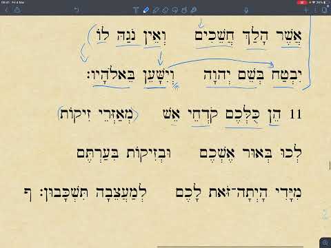 The Servant Songs in Isaiah: Isaiah 50:10-11 in Hebrew