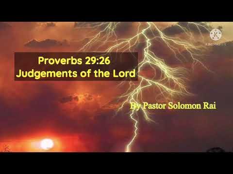Judgements of the Lord, Proverbs 29:26 (Morning Devotion)
