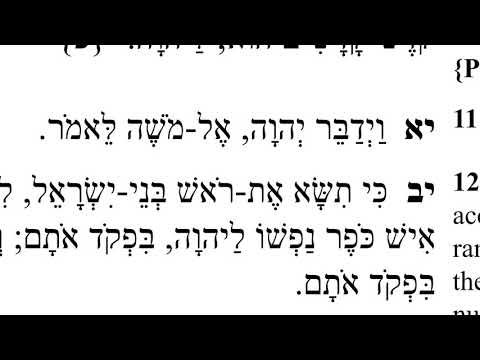 Exodus 30:11-13 (Ki Tisa) in Hebrew