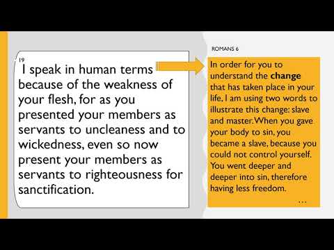 Freedom from Slavery, Romans 6: 19-20