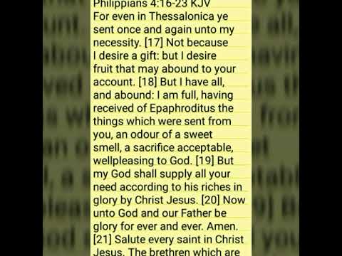 Philippians 4:16-23 KJV
For even in Thessalonica ye sent once and again unto my necessity. [17] Not