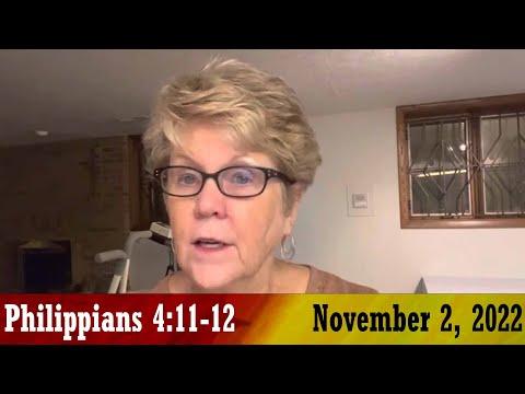 Daily Devotionals for November 2, 2022 - Philippians 4:11-12 by Bonnie Jones