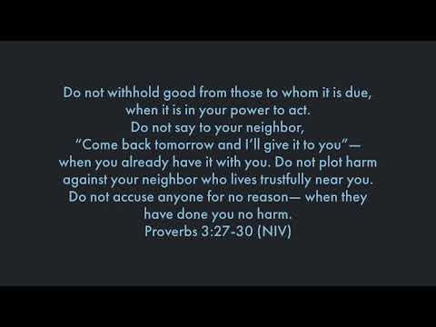 Proverbs 3:27-30 (NIV) Scripture Memory Song