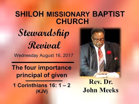 The four importance principal of giving - 1 Corinthians 16: 1 - 2