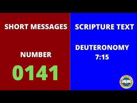 SHORT MESSAGE (0141) ON DEUTERONOMY 7:15