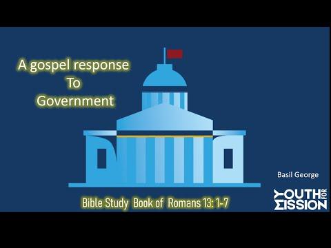 27. Bible Study on Romans 13:1-7 | Submit to the Government | Basil George | Youth For Mission