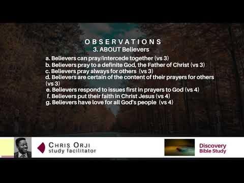 Discovery Bible Study (DBS) on Colossians 1:3-5