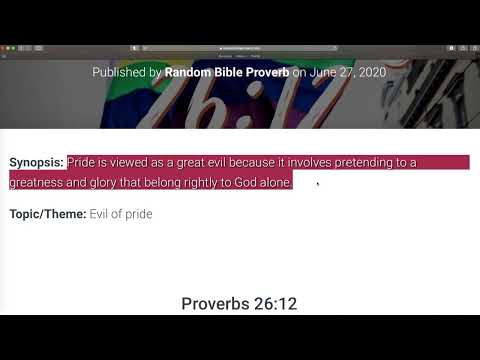 Proverbs 26:12 | Evil of Pride
