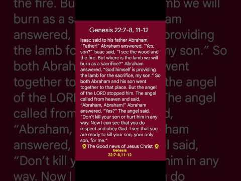 Genesis 22:7-8,11-12 || Now I can see that you do respect and obey God || 13.08.2022