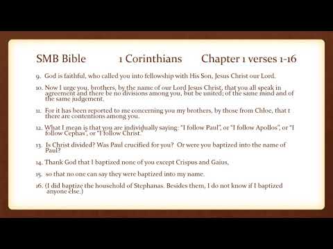 1 Corinthians 1:1-16 SMB Bible