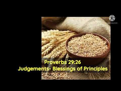 Judgements- Blessings of Principles; Proverbs 26:26