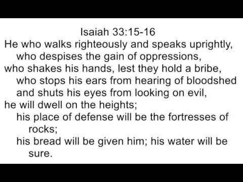 23 Isaiah 33:15-16