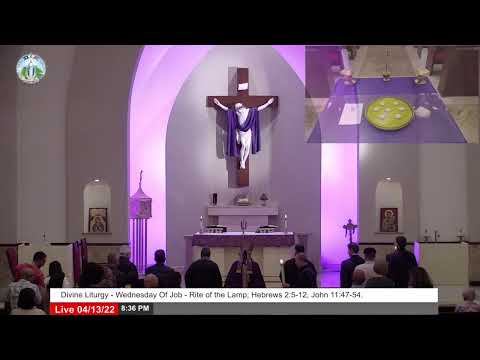 Divine Liturgy - Wednesday Of Job - Rite of the Lamp; Hebrews 2:5-12, John 11:47-54.