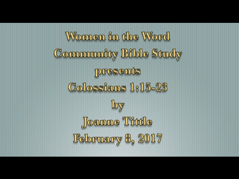 Colossians 1:15-23 Bible Study
