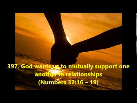 397. God wants us to mutually support one another in relationships (Numbers 32:16–19)