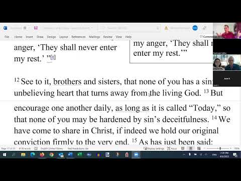 Bible Study Hebrews 3:10 to 4:13