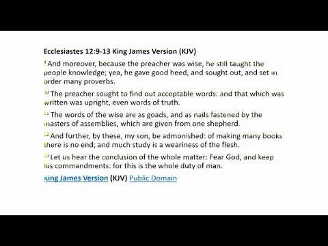Sermon 3/24/2019 Ecclesiastes 12: 9-13
