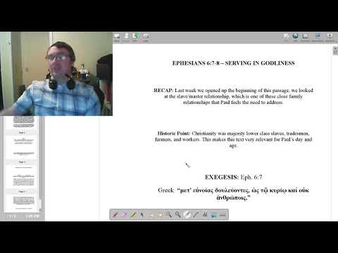 Bible Study Livestream - Ephesians 6:7-8