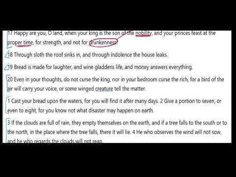 SS Lesson 12 - Ecclesiastes 10:16-11:6