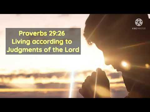 Living according to Judgments of the Lord, Proverbs 29:26 (Morning Devotion)