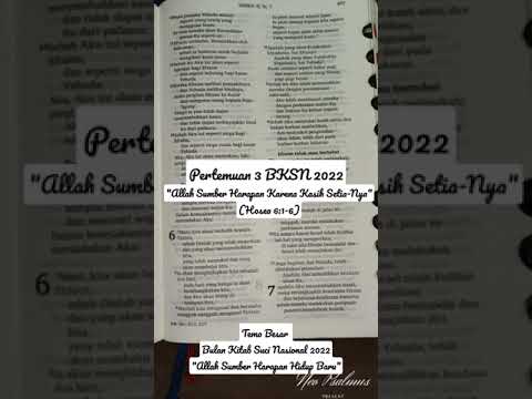 Pertemuan 3 Bulan Kitab Suci Nasional (BKSN) 2022 || Hosea 6:1-6