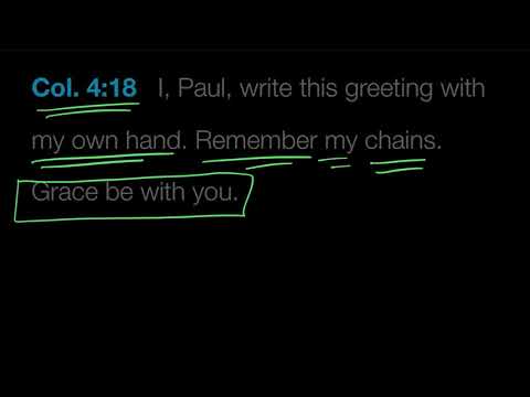 Verse by Verse: Colossians 4:18