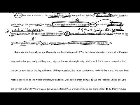 Passage Breakdown - 1 Corinthians 4:6-13