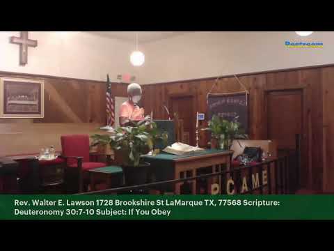 Rev. Walter E. Lawson 1728 Brookshire St LaMarque TX, 77568 Scripture: Deuteronomy 30:7-10 Subjec…