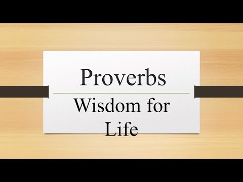Wednesday Bible Study (Proverbs 15:12-24)