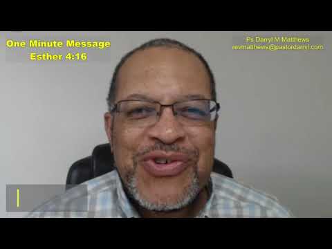 One Minute Message - Preparation Before Action - Esther 4:16 #esther #darrylmatthews