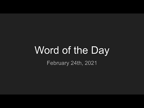 TURFJC Word of the Day for February 24th, 2021: Ezekiel 25:11