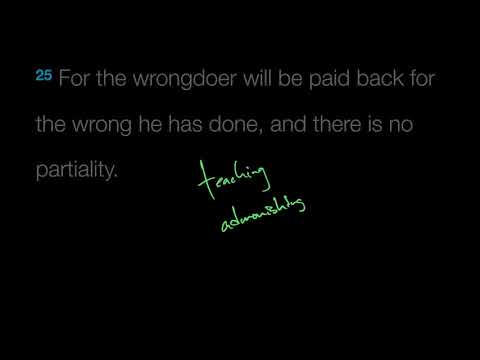 Verse by Verse: Colossians 3:25