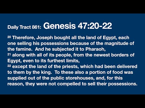 Dad’s Bible Tract 861 - Genesis 47:20-22
