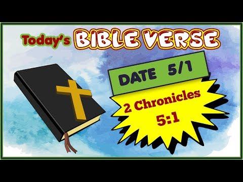 Today's Bible Verse | Date 5/1 | 2 Chronicles 5:1 | Matching Bible Verse-Date