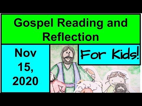 Gospel Reading and Reflection for Kids - November 15, 2020 - Matthew 25:14-30