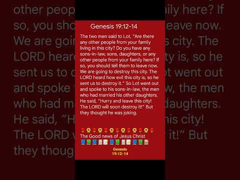 Genesis 19:12-14 || Hurry and leave this city! || 06.08.2022