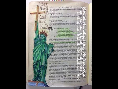 Bible Art Journaling With Michelle Hotchkiss. Luke 4:18-19 & 21