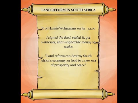 Land Reform in South Africa: thoughts from Jeremiah 32:10