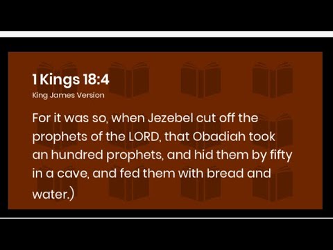 Helping the Kingdom of God I The ministry of Obadiah l 1 Kings 18:4