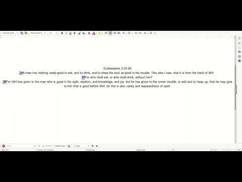 05 20 Scripture Ecclesiastes 2:24 26